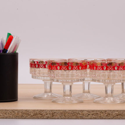 Coupe vintage multi-usages 15cl à motifs rouges
