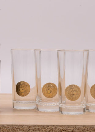 6 verres Byrrh avec écusson