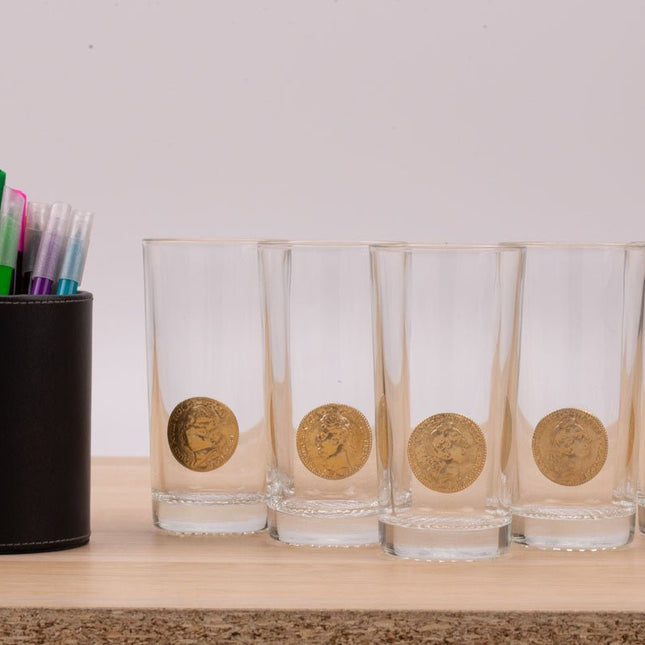 6 verres Byrrh avec écusson