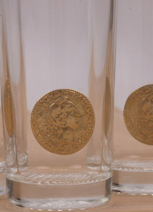 6 verres Byrrh avec écusson