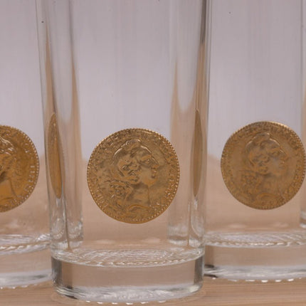 6 verres Byrrh avec écusson
