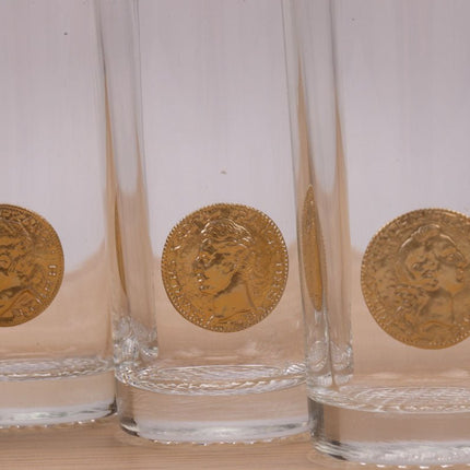 6 verres Byrrh avec écusson