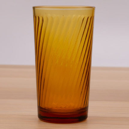 6 verres à eau transparent vintage ambré