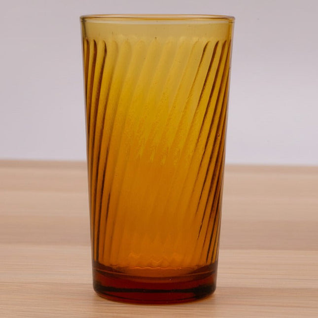 6 verres à eau transparent vintage ambré