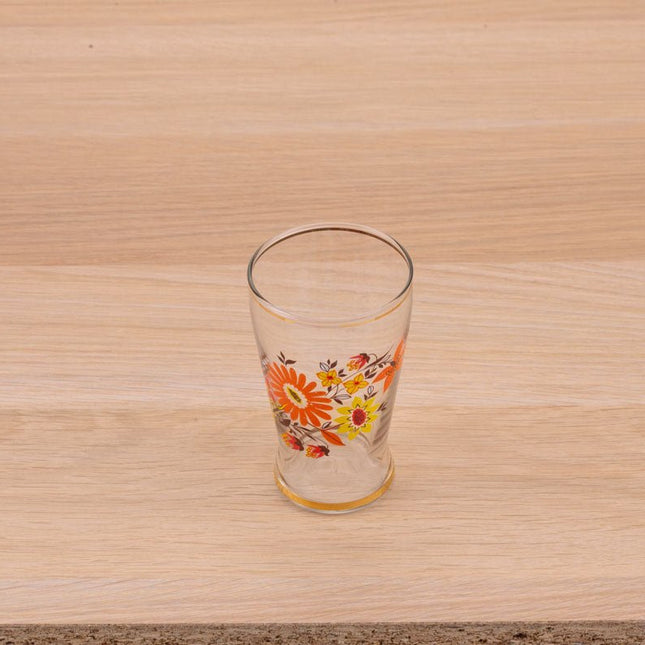4 verres transparents Fleurs des champs