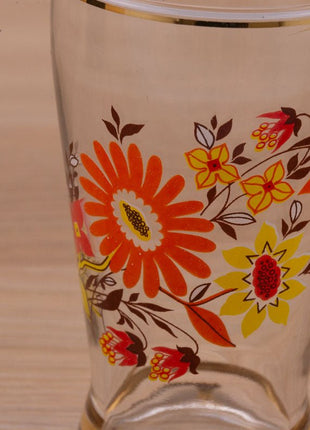 4 verres transparents Fleurs des champs