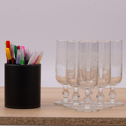 6 flûtes à champagne verre gravé