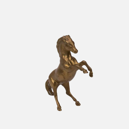 Figurine cheval cabré en laiton doré