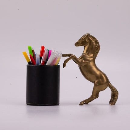 Figurine cheval cabré en laiton doré