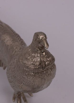 Silver-plated metal pheasant