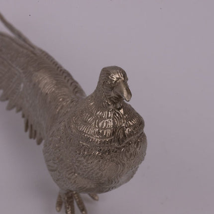 Silver-plated metal pheasant