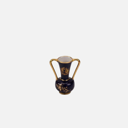 Amphore en porcelaine Limoges bleu et doré