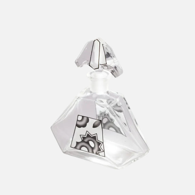 Bouteille à liqueur Bohême transparente et à motifs noirs