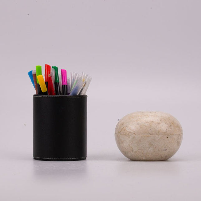 Bonbonnière élégante en marbre blanc crème