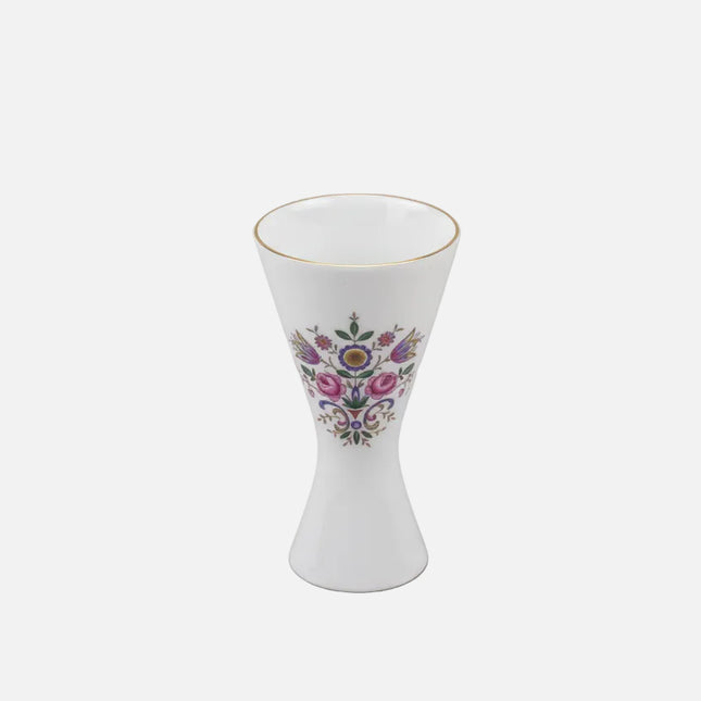 Vase Schumann Arzerg blanc et motif fleuri