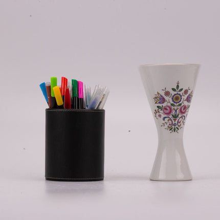 Vase Schumann Arzerg blanc et motif fleuri