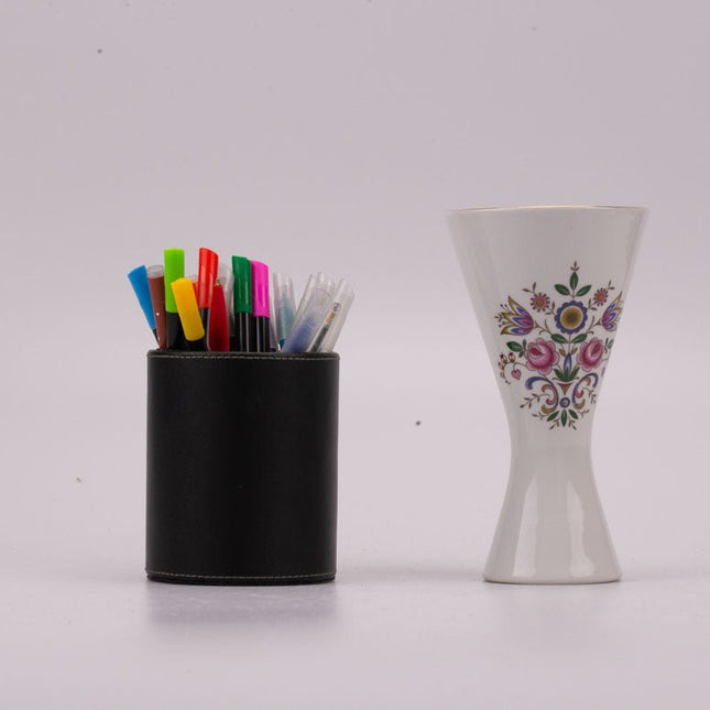 Vase Schumann Arzerg blanc et motif fleuri