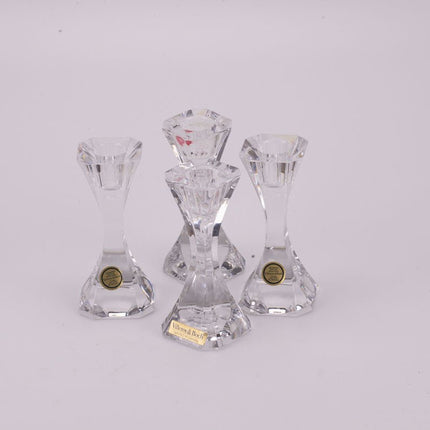 4 bougeoirs en cristal Villeroy & Boch transparent