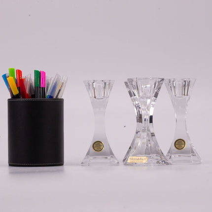 4 bougeoirs en cristal Villeroy & Boch transparent