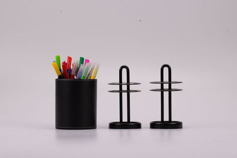 Duo de porte-crayon en métal noir