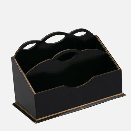 Boîte de rangement bois noir à 2 parties