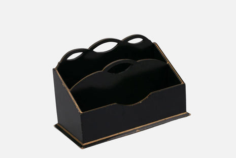 Boîte de rangement bois noir à 2 parties