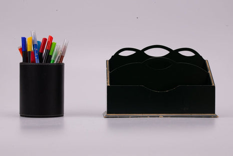 Boîte de rangement bois noir à 2 parties