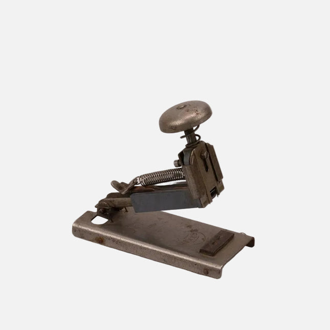 Agrafeuse vintage en métal old school grise