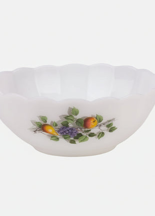 Saladier Arcopal blanc motifs de fruits collection Fruits de France