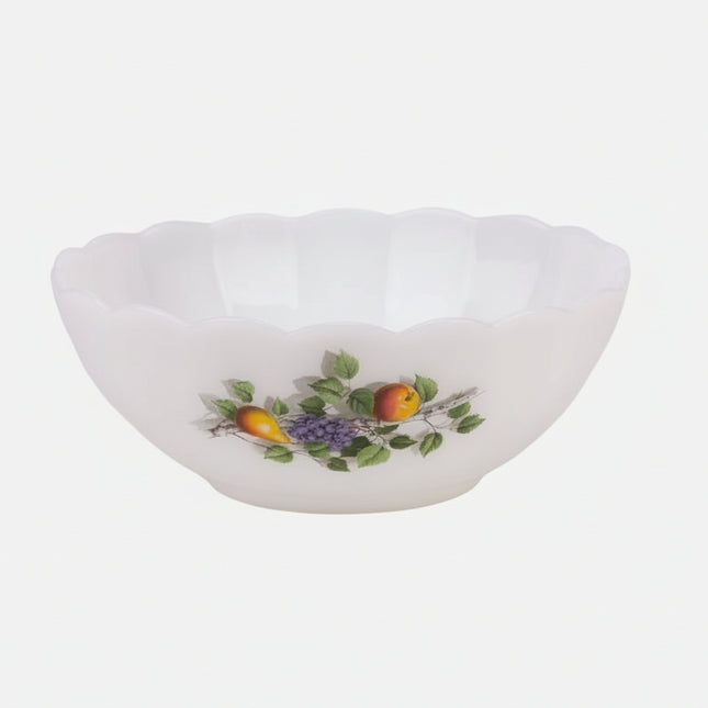 Saladier Arcopal blanc motifs de fruits collection Fruits de France