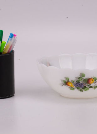 Saladier Arcopal blanc motifs de fruits collection Fruits de France