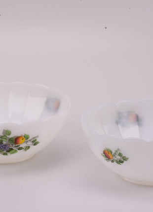 Saladier Arcopal blanc motifs de fruits collection Fruits de France