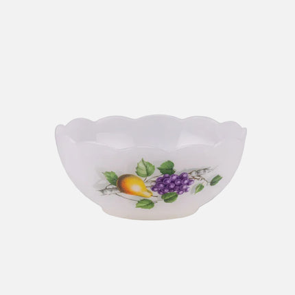Set de 5 coupes blanches Arcopal motif fruits collection Fruits de France