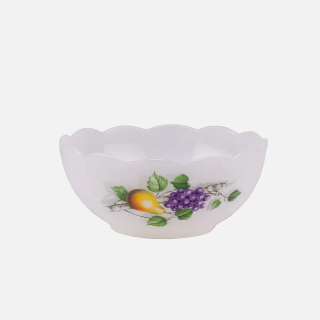 Set de 5 coupes blanches Arcopal motif fruits collection Fruits de France