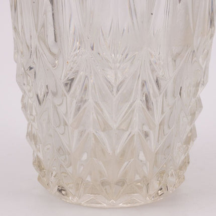 Vase en verre transparent taillé et épais grande taille