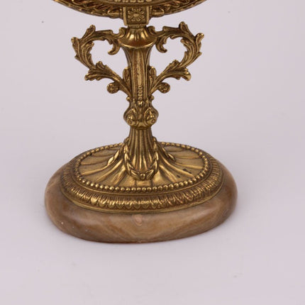 Miroir coiffeuse métal doré avec pied en marbre