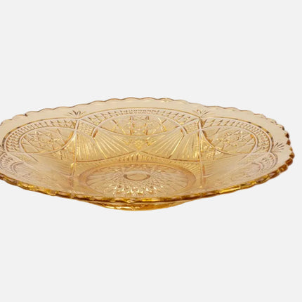 Plat en verre ambré orange courbé