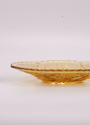 Plat en verre ambré orange courbé