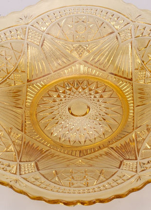 Plat en verre ambré orange courbé