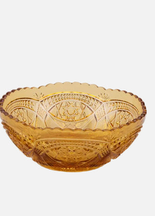 Plat creux en verre ambré orange transparent