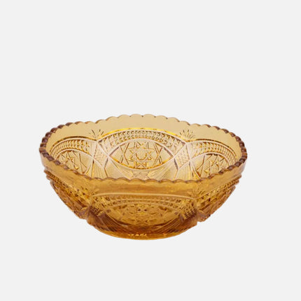 Plat creux en verre ambré orange transparent