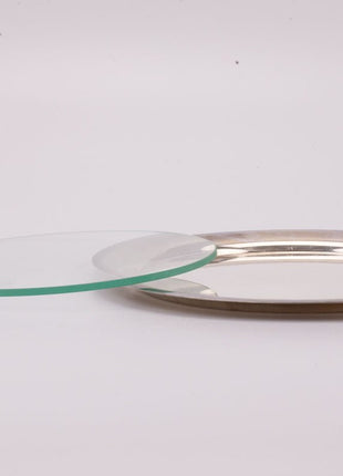 Cloche à pâtisserie en verre et métal argenté