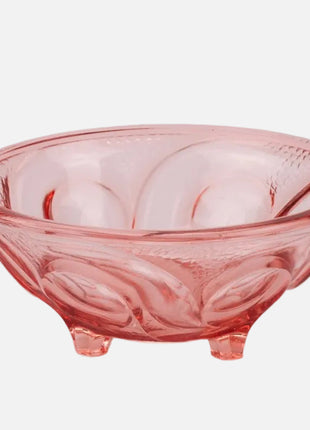 Saladier rose en verre transparent rose