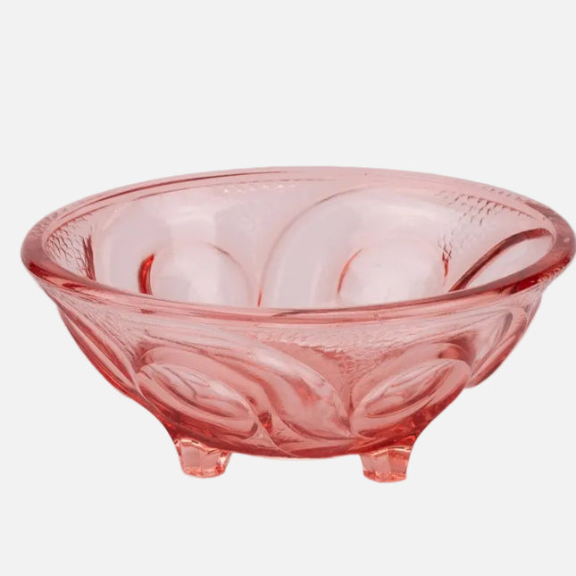 Saladier rose en verre transparent rose