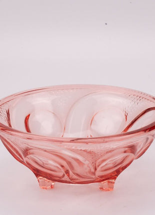 Saladier rose en verre transparent rose