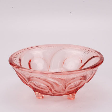 Saladier rose en verre transparent rose