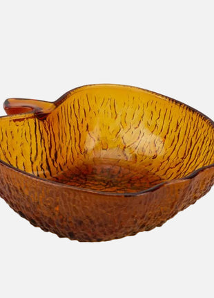Saladier en verre ambré transparent en forme de pomme