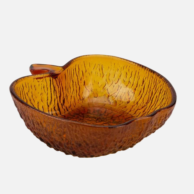 Saladier en verre ambré transparent en forme de pomme