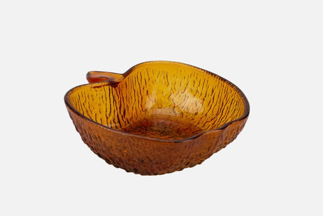 Saladier en verre ambré transparent en forme de pomme