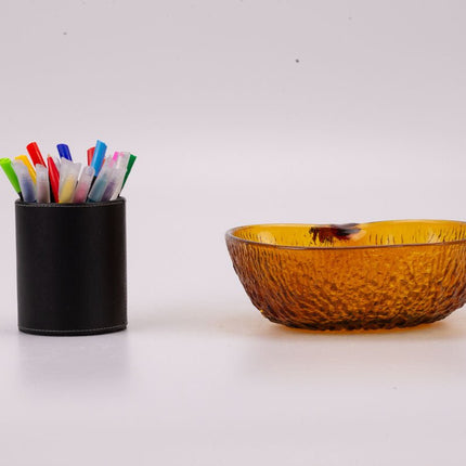 Saladier en verre ambré transparent en forme de pomme